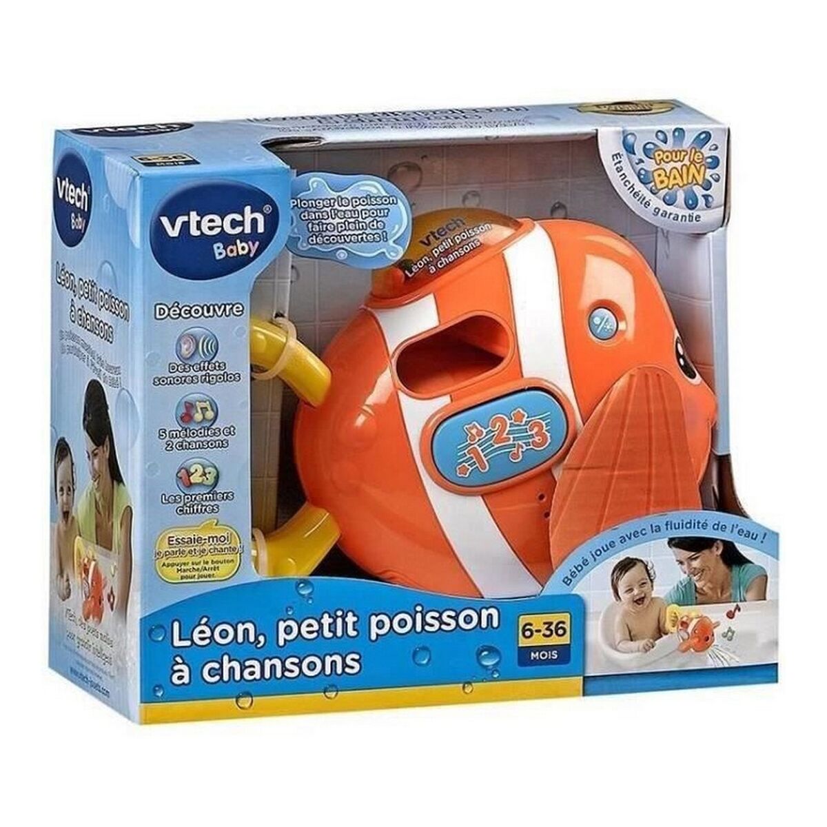 Jouet Pour le Bain Vtech Baby Léon, Petit Poisson à Chanson